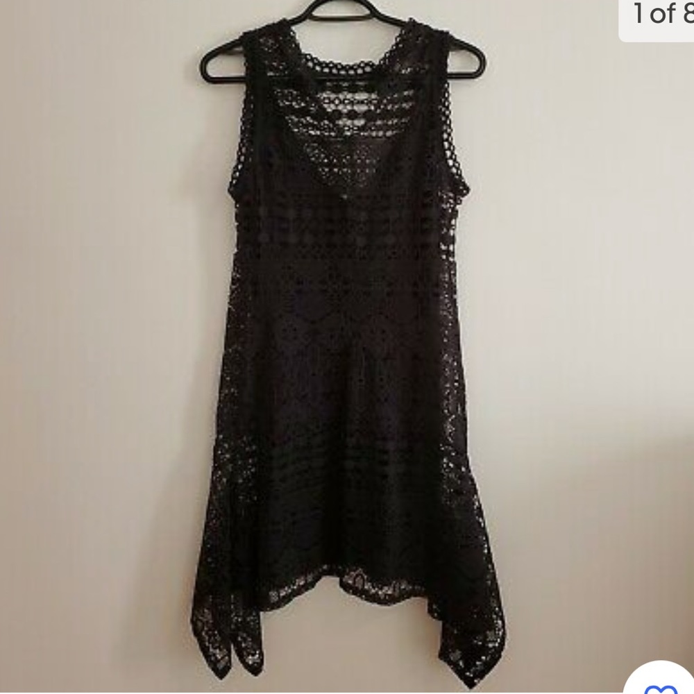 Imperial Black Crochet Dress
